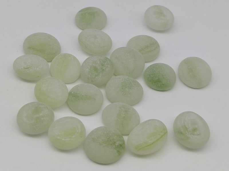 Glasnuggets grün gestreift gefrostet matt 15-17 mm/1 kg